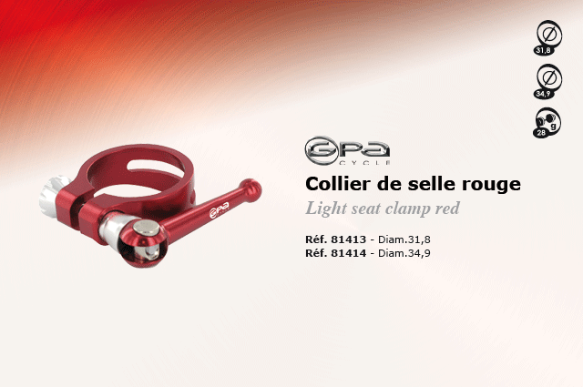 GPA Cycles Colier de selle rouge