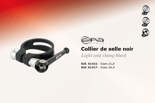 GPA Cycles Colier de selle noir
