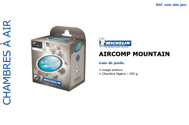 Chambre a air Michelin VTT Aircomp Mountain