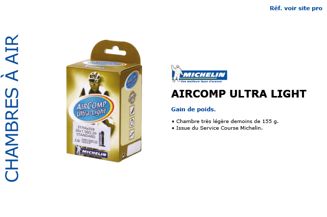 Chambre a air Michelin VTT Aircomp ultra LIght