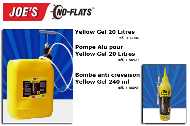 Gamme de produits Yellow anti crevaison velo Joe's no flats
