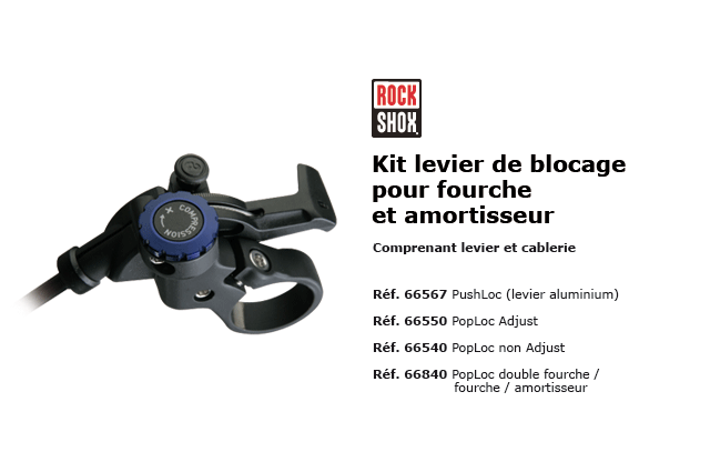 Télécommande Rockshox Sprint OneLoc - Pour Verrouillage Fourche/amortisseur, Montage Haut-gauche/bas-droite