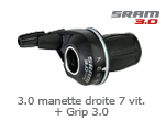 3.0 manette droite 7 vitesses + Grip Sram 3.0