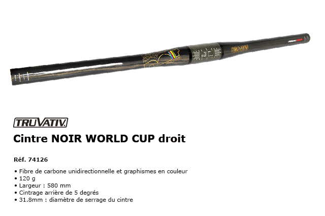 Cintre noir World Cup droit Truvativ